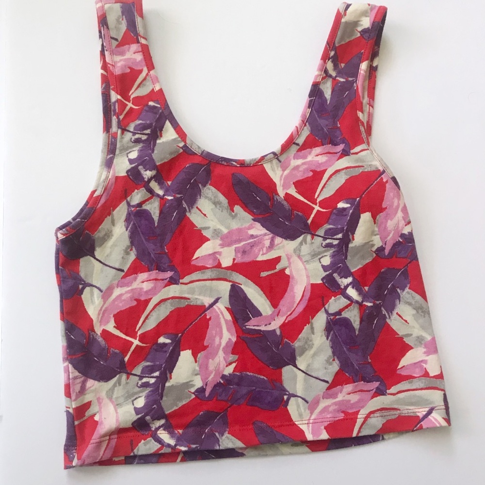 Forever 21 tropical/floral crop top size S